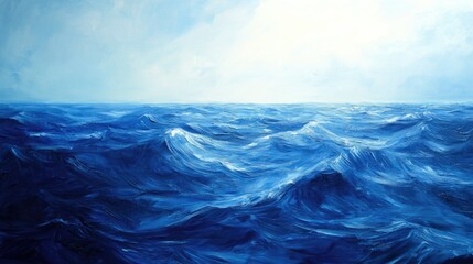 Fototapeta premium Sea surface with waves. Generative AI