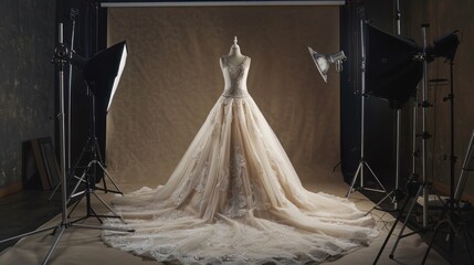 Wedding Dress Photography Studio Setup