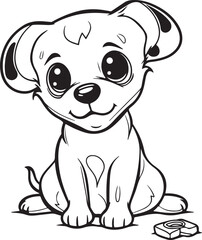 Dog silhouette vector art with white background.