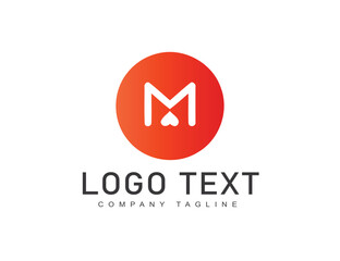 Flat design M letter logo design