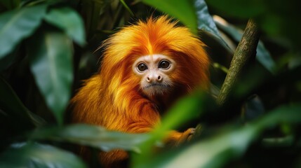 Fototapeta premium Golden Lion Tamarin in the Jungle