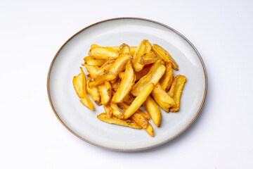 Crispy Golden French Fries on a White Plate