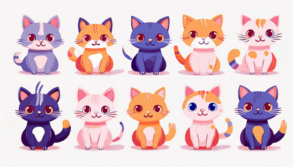 可愛いCGの猫のイラスト