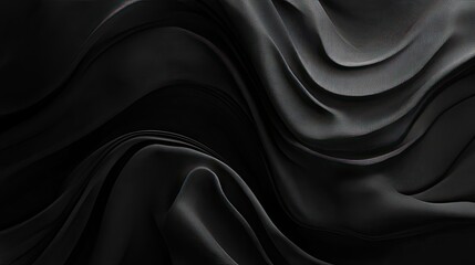 Obraz premium Abstract Black Fabric Waves with Textured Surface