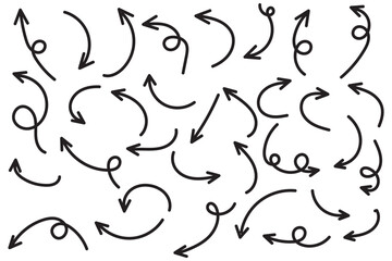 Set of hand drawn arrows