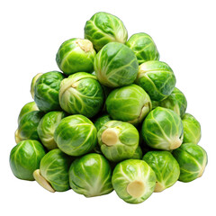 Pile of brussel sprouts isolated on transparent background