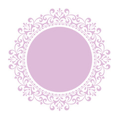 Decorative frame Elegant vector element for design in Eastern style, place for text. Floral pink and white border. Lace illustration for invitations and greeting cards