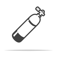 Scuba diving oxygen cylinder tank icon transparent vector isolated