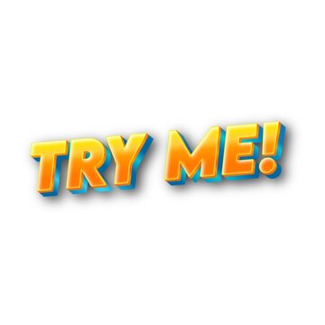 3d Try me text poster