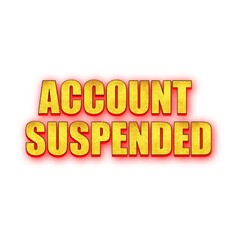 3D Account suspended text poster