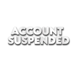 3D Account suspended text poster