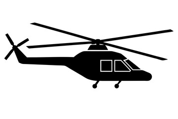 helicopter silhouette, helicopter vector graphic illustration, helicopter icon
