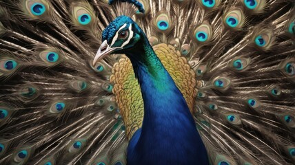 Fototapeta premium Peacock close-up detail 