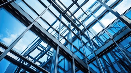 Geometric Patterns in Modern Architecture with Steel and Glass Elements