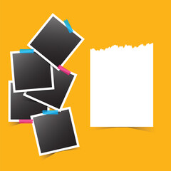 Collage photo frames set with text space