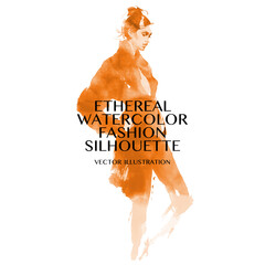 fashion illustration in golden water color