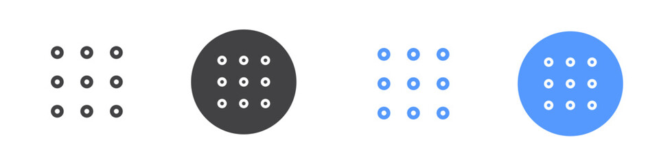 Menu icon Flat simple outline set