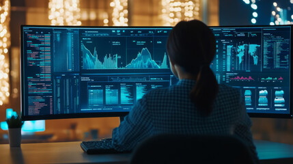 Person analyzing 2024 economic indicators on a computer screen