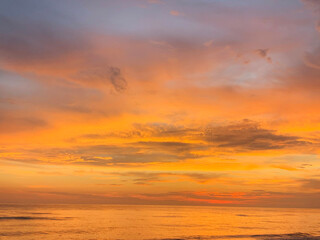 Beautiful golden sunset over the Gulf of Mexico