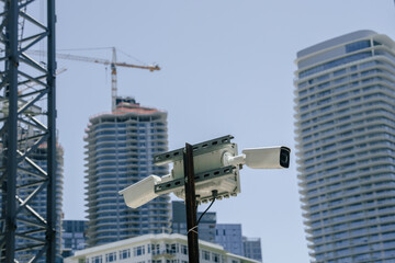 Security Cameras in near urban construction site