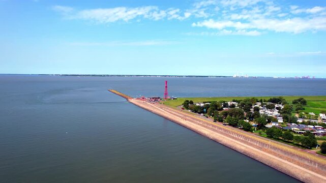 Eckwarderh&ouml;rne - Butjadinger Land - rising aerial photograph of Preu&szlig;eneck lighthouse - lighthouse