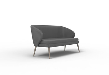 sofa side view with shadow 3d render