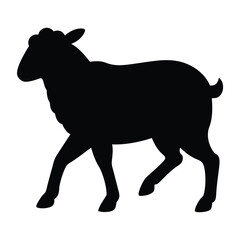 Illustration Walking Sheep silhouette isolated 