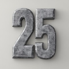 2025 in bold geometric lettering with a 3D embossed effect using a monochrome palette to enhance a minimalistic and contemporary look