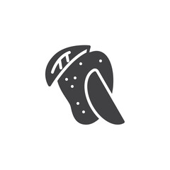 Whole mango with a slice vector icon