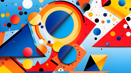 Obraz premium Confluence of Geometric Patterns: An Explosion of Triangles and Concentric Circles