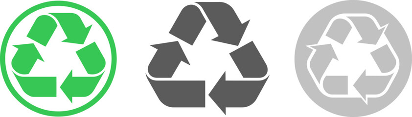Recycle sign icon silhouette. Vector template eps10 design.