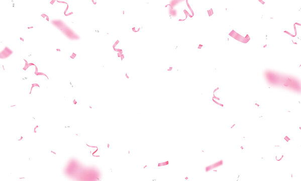 Beautiful pink confetti banner for party and celebration background