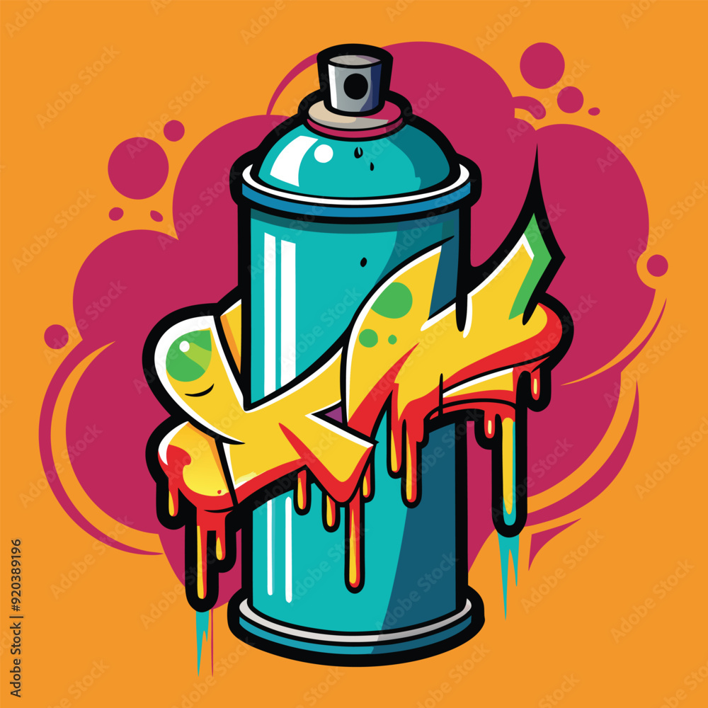 Wall mural spray paint graffiti vector illustration