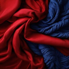 the AI Image Generator, Detailed red and blue fabric texture background