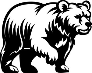Bear Animal Woodcut Vintage Grizzly Icon Mascot