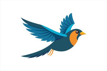 Obraz premium Flying Bulbul bird vector artwork illustration 