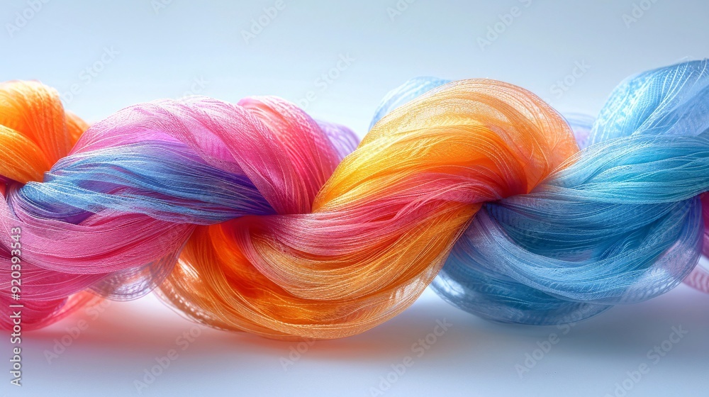 Wall mural a harmonious twist of colored strands generates a vibrant and visually complex display of hues.