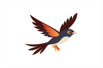 Fototapeta premium Flying Bulbul bird vector artwork illustration 