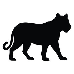 Illustration of Walking Tiger silhouette isolated