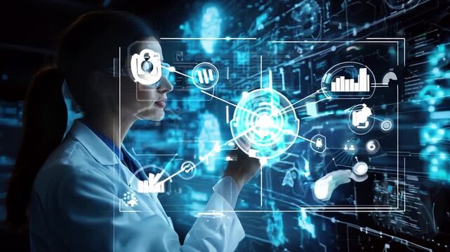 During a strategy session, doctors and other healthcare professionals interacted with AI systems while reviewing predictive analytics and ways to improve patient care.