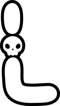 recommend clip art: doodle halloween letter l outline