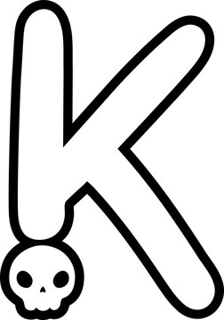 recommend clip art: doodle halloween letter k outline