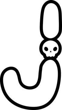 recommend clip art: doodle halloween letter j outline