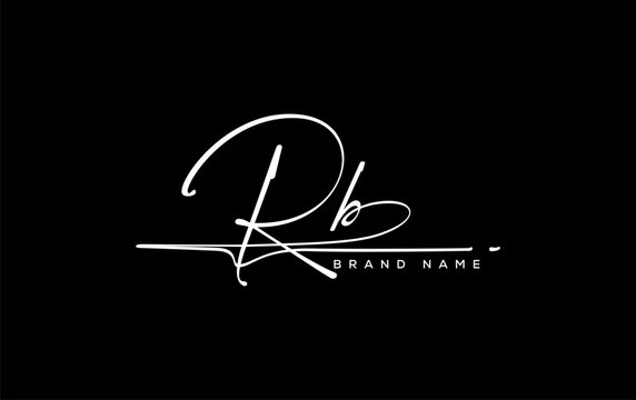 RB letter beauty handwriting vector logo.