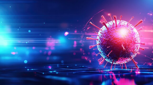 Quantum Algorithms Enhancing Immune Responses for Disease Prevention - Flat Design Illustration with Copy Space