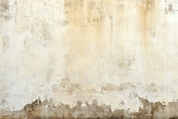 Weathered White Wall with Flaking Paint and Cracks