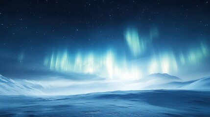 Northern Lights Illuminating a Snowy Landscape