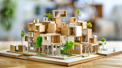Architectural Model of a Modern City.