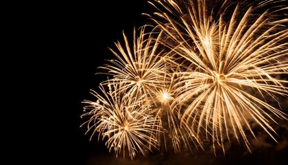 new year Fireworks on black Background