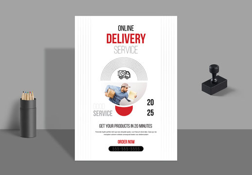 Online Delivery Service Flyer Layout
